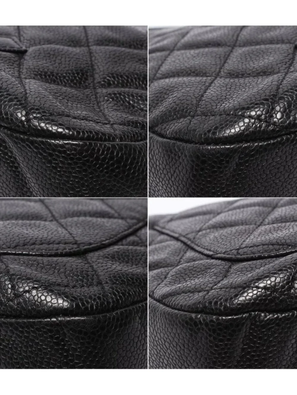 Chanel Chain Shoulder Bag Gold Caviar Leather Quilted - Picture 5 of 10